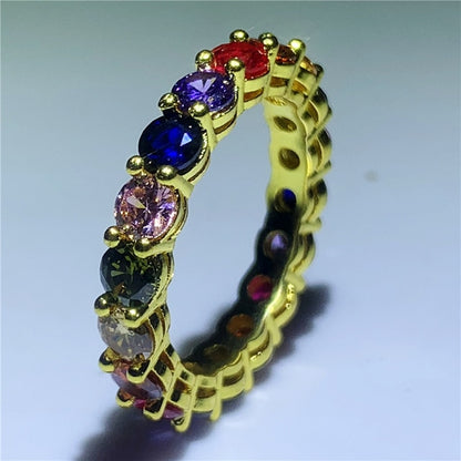 Handmade Eternity Promise ring 925 Sterling silver AAAA cz Engagement Wedding Band Rings for women Men Finger Party Jewelry