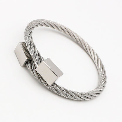3pcs/set Royal Roman Bracelets & Bangles Love Bangle Bracelet For Men stainless steel Rectangle Bracelet Pulseira Men's Jewelry