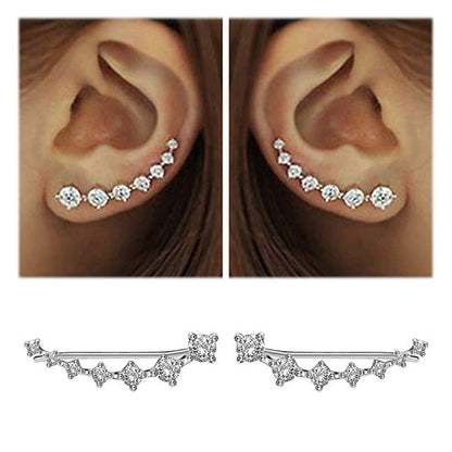 REETI New High Quality Super Shiny Zircon 925 Sterling Silver  Earring for Women Jewelry Wholesale Gift Ear row