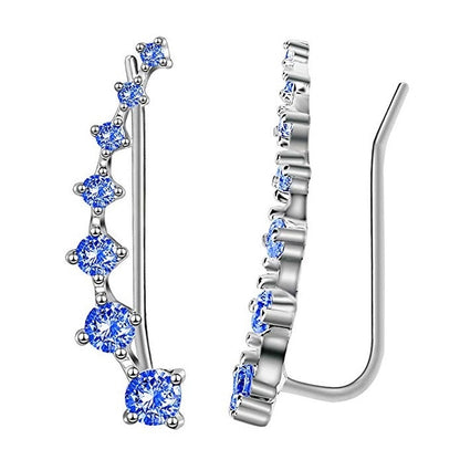 REETI New High Quality Super Shiny Zircon 925 Sterling Silver  Earring for Women Jewelry Wholesale Gift Ear row