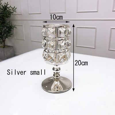 Silver/Gold Crown Candle Holder Fashion Hollow Iron Candlestick Birthday Gift Ornaments Home Decorations