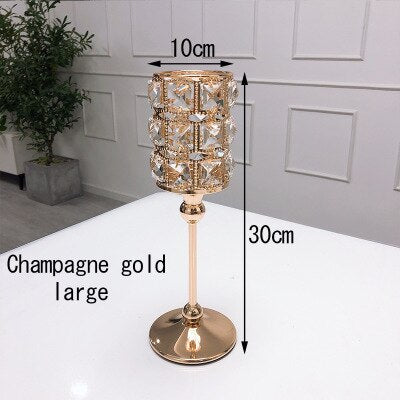 Silver/Gold Crown Candle Holder Fashion Hollow Iron Candlestick Birthday Gift Ornaments Home Decorations