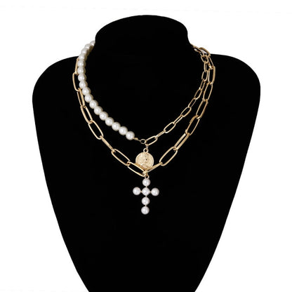 Ingemark Punk Miami Cuban Choker Necklace Colar Hip Hop Big Thick Chunky Chain Fashion Queen Coin Pendant Necklace Women Jewelry