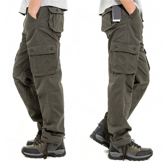 Men's Cargo Pants Mens Casual Multi Pockets Military Large size 44 Tactical Pants Men Outwear Army Straight Slacks Long Trousers