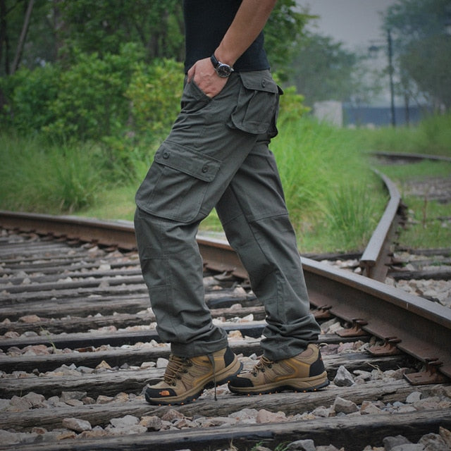 Men's Cargo Pants Mens Casual Multi Pockets Military Large size 44 Tactical Pants Men Outwear Army Straight Slacks Long Trousers