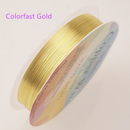 Colorfast Copper Wire For Bracelet Necklace Jewelry DIY Accessories 0.2/0.25/0.3/0.5/0.6/1.0mm Craft Beading Wire HK018