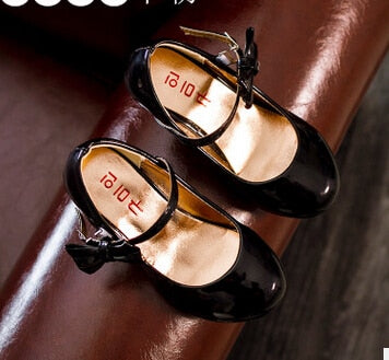 Bekamille Girls Leather Shoes Autumn Bowtie Sandals 2020 New Children Shoes High Heels Princess Sweet Sandals For Girls SZ107