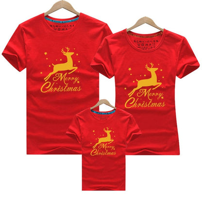 Christmas Dad Mom Baby T-Shirt Clothing for Family Matching Outfits Clothes Mother Daughter Father Son Look Mommy and Me Shirt