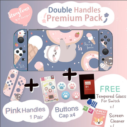 STARRY FOREST Doughnut Sloth Contrast color soft protective cute case for Nintendo Switch blue and pink for girls