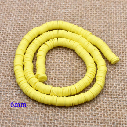 6mm Flat Round Polymer Clay Beads Chip Disk Loose Spacer Handmade Beads For DIY Jewelry Making Bracelet Finding Mixed Color
