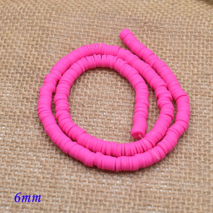 6mm Flat Round Polymer Clay Beads Chip Disk Loose Spacer Handmade Beads For DIY Jewelry Making Bracelet Finding Mixed Color