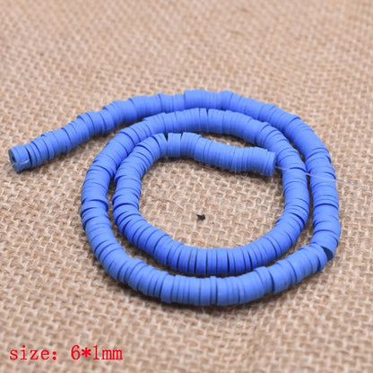 6mm Flat Round Polymer Clay Beads Chip Disk Loose Spacer Handmade Beads For DIY Jewelry Making Bracelet Finding Mixed Color