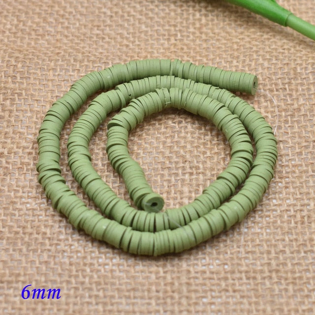 6mm Flat Round Polymer Clay Beads Chip Disk Loose Spacer Handmade Beads For DIY Jewelry Making Bracelet Finding Mixed Color