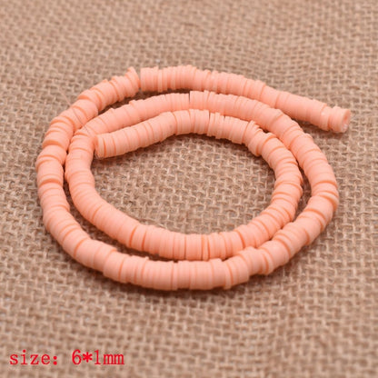 6mm Flat Round Polymer Clay Beads Chip Disk Loose Spacer Handmade Beads For DIY Jewelry Making Bracelet Finding Mixed Color