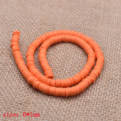 6mm Flat Round Polymer Clay Beads Chip Disk Loose Spacer Handmade Beads For DIY Jewelry Making Bracelet Finding Mixed Color