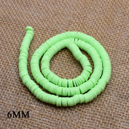 6mm Flat Round Polymer Clay Beads Chip Disk Loose Spacer Handmade Beads For DIY Jewelry Making Bracelet Finding Mixed Color