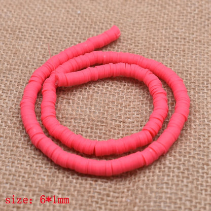 6mm Flat Round Polymer Clay Beads Chip Disk Loose Spacer Handmade Beads For DIY Jewelry Making Bracelet Finding Mixed Color