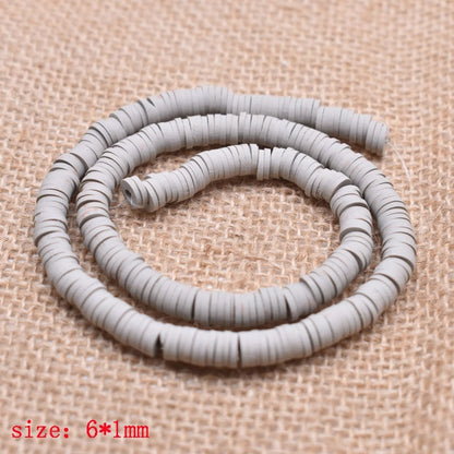 6mm Flat Round Polymer Clay Beads Chip Disk Loose Spacer Handmade Beads For DIY Jewelry Making Bracelet Finding Mixed Color