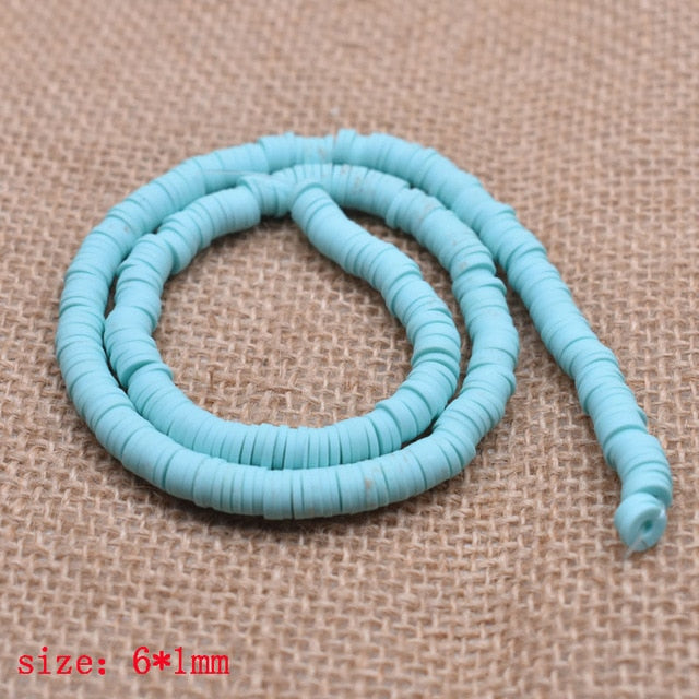 6mm Flat Round Polymer Clay Beads Chip Disk Loose Spacer Handmade Beads For DIY Jewelry Making Bracelet Finding Mixed Color