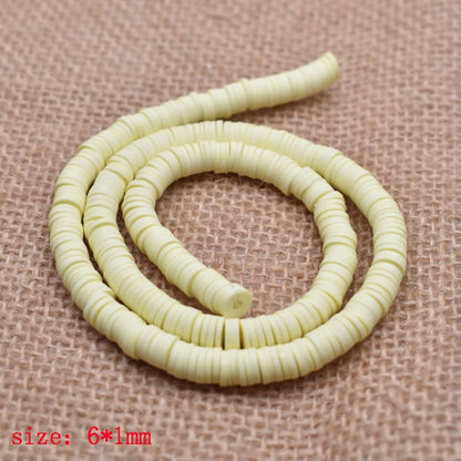 6mm Flat Round Polymer Clay Beads Chip Disk Loose Spacer Handmade Beads For DIY Jewelry Making Bracelet Finding Mixed Color
