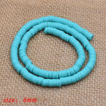 6mm Flat Round Polymer Clay Beads Chip Disk Loose Spacer Handmade Beads For DIY Jewelry Making Bracelet Finding Mixed Color