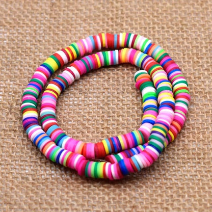6mm Flat Round Polymer Clay Beads Chip Disk Loose Spacer Handmade Beads For DIY Jewelry Making Bracelet Finding Mixed Color