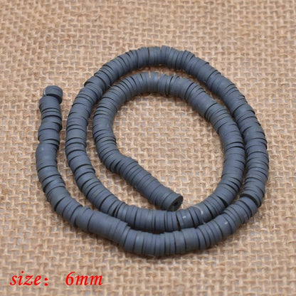 6mm Flat Round Polymer Clay Beads Chip Disk Loose Spacer Handmade Beads For DIY Jewelry Making Bracelet Finding Mixed Color