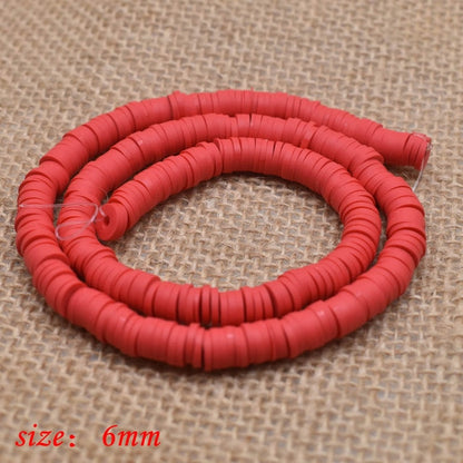 6mm Flat Round Polymer Clay Beads Chip Disk Loose Spacer Handmade Beads For DIY Jewelry Making Bracelet Finding Mixed Color