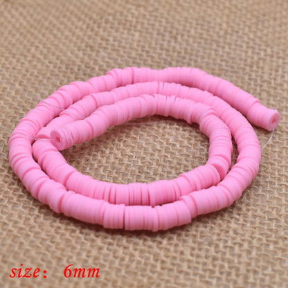 6mm Flat Round Polymer Clay Beads Chip Disk Loose Spacer Handmade Beads For DIY Jewelry Making Bracelet Finding Mixed Color