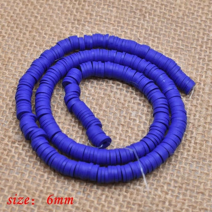 6mm Flat Round Polymer Clay Beads Chip Disk Loose Spacer Handmade Beads For DIY Jewelry Making Bracelet Finding Mixed Color