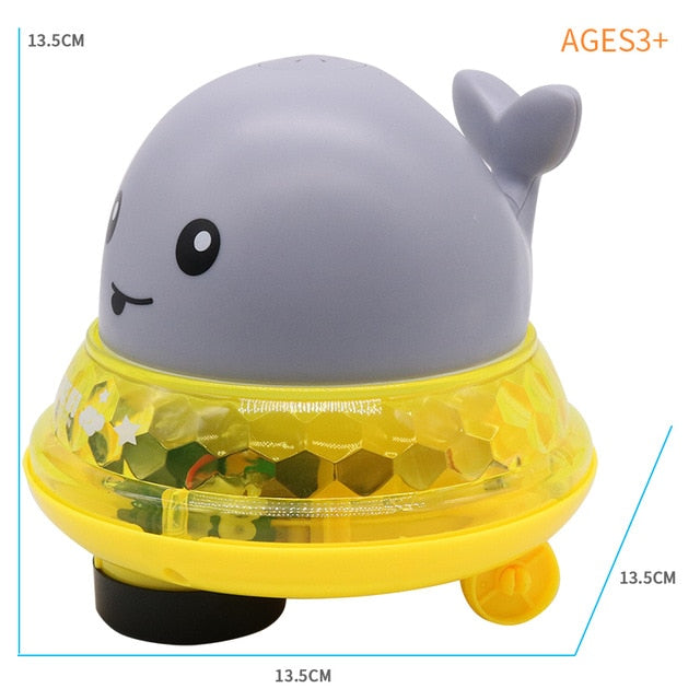 Creative Water Spray Bath Toy Whale Shape Led Light Water Spray Ball Baby Bath Water Toys Automatic Induction Toys For Kids Gift