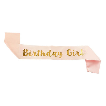 Birthday Party Decoration 18 21 30 40 50 Rose Gold Satin Sash Crystal Crown Tiara Happy Birthday Anniversary Party Supplies