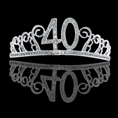 Birthday Party Decoration 18 21 30 40 50 Rose Gold Satin Sash Crystal Crown Tiara Happy Birthday Anniversary Party Supplies