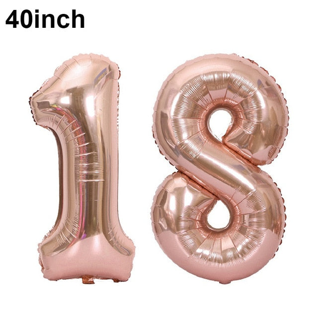 Birthday Party Decoration 18 21 30 40 50 Rose Gold Satin Sash Crystal Crown Tiara Happy Birthday Anniversary Party Supplies