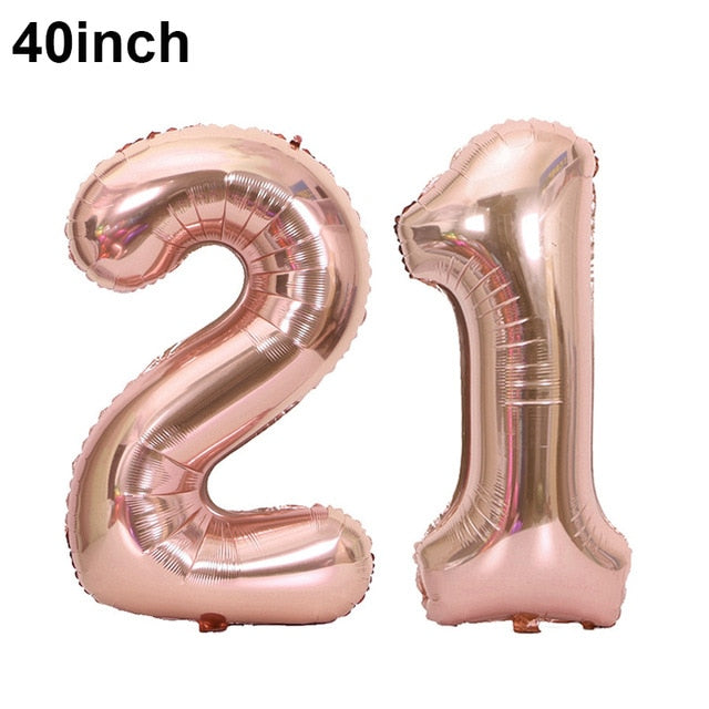 Birthday Party Decoration 18 21 30 40 50 Rose Gold Satin Sash Crystal Crown Tiara Happy Birthday Anniversary Party Supplies