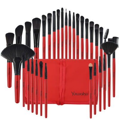 Yuwaku Professional 32Pcs/Set Makeup Brush Foundation Eye Shadows Lipsticks Powder Make Up Brushes Tool Bag Pincel Maquiagem Kit