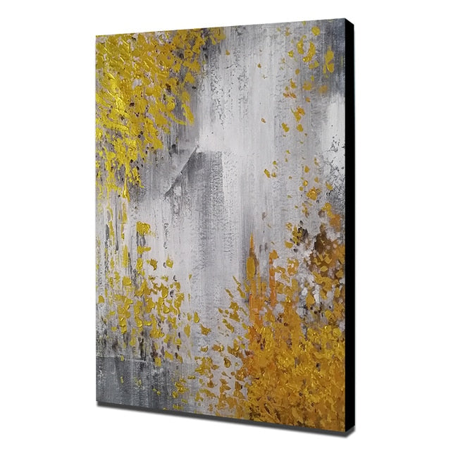 Mintura Hand Painted Oil Paintings on Canvas Gold Foil Abstract Painting Wall Picture for Living Room  Home Decor Art  No Framed