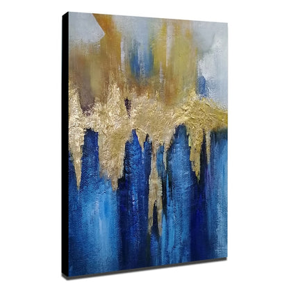 Mintura Hand Painted Oil Paintings on Canvas Gold Foil Abstract Painting Wall Picture for Living Room  Home Decor Art  No Framed