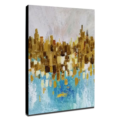 Mintura Hand Painted Oil Paintings on Canvas Gold Foil Abstract Painting Wall Picture for Living Room  Home Decor Art  No Framed