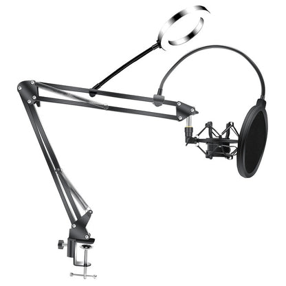 Scissor Arm Stand For Bm800 Microphone Stand With A Spider Cantilever Bracket Universal Shock Mount Mic Holder