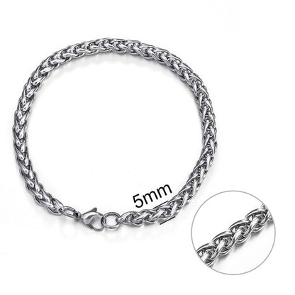 Jiayiqi 5-11 mm Men Chain Bracelet Stainless Steel Curb Cuban Link Chain Bangle for Male Women Hiphop Trendy Wrist Jewelry Gift