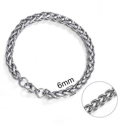 Jiayiqi 5-11 mm Men Chain Bracelet Stainless Steel Curb Cuban Link Chain Bangle for Male Women Hiphop Trendy Wrist Jewelry Gift
