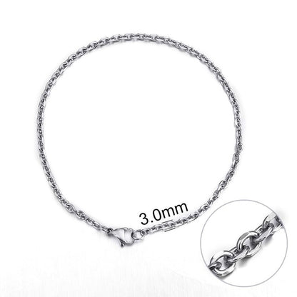Jiayiqi 5-11 mm Men Chain Bracelet Stainless Steel Curb Cuban Link Chain Bangle for Male Women Hiphop Trendy Wrist Jewelry Gift