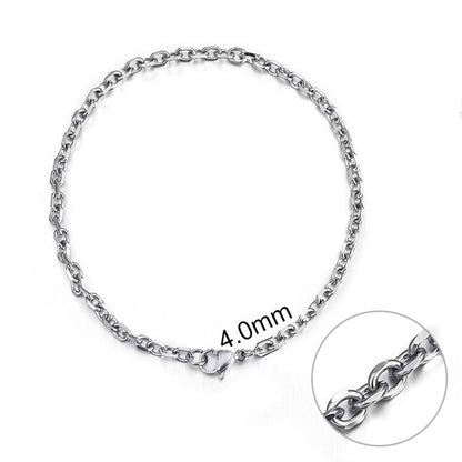 Jiayiqi 5-11 mm Men Chain Bracelet Stainless Steel Curb Cuban Link Chain Bangle for Male Women Hiphop Trendy Wrist Jewelry Gift