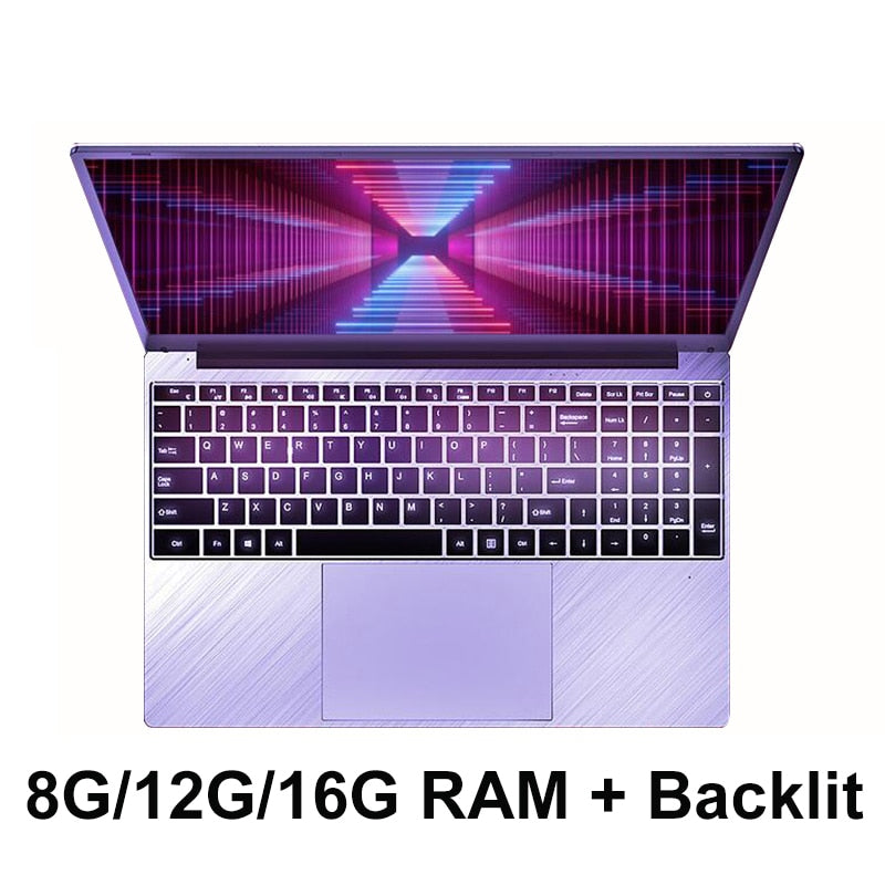 15.6 inch 8G 12G 16G RAM 1TB/512G/256G/128G SSD ROM With Backlit Keyboard 1920*1080 IPS Screen windows 10 Laptop