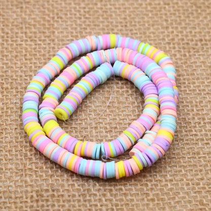 6mm Flat Round Polymer Clay Beads Chip Disk Loose Spacer Handmade Beads For DIY Jewelry Making Bracelet Finding Mixed Color