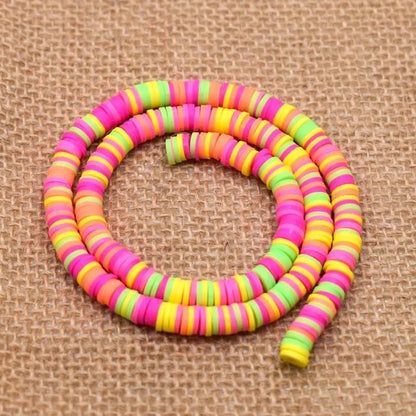 6mm Flat Round Polymer Clay Beads Chip Disk Loose Spacer Handmade Beads For DIY Jewelry Making Bracelet Finding Mixed Color
