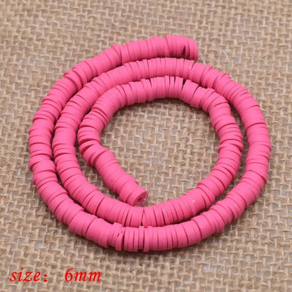6mm Flat Round Polymer Clay Beads Chip Disk Loose Spacer Handmade Beads For DIY Jewelry Making Bracelet Finding Mixed Color