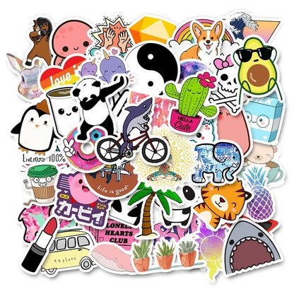 35/50pcs Vsco Sticker for Kids Anime Laptop Stickers Pack Skateboard Motorcycle Vsco Girl Toys for Children Cool Animal Stickers