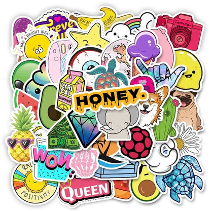 35/50pcs Vsco Sticker for Kids Anime Laptop Stickers Pack Skateboard Motorcycle Vsco Girl Toys for Children Cool Animal Stickers